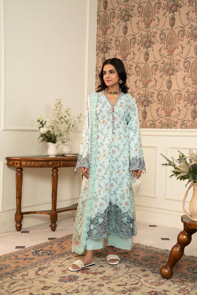 3 Piece Unstitched Embroidered Lawn Suit | MPT-2610