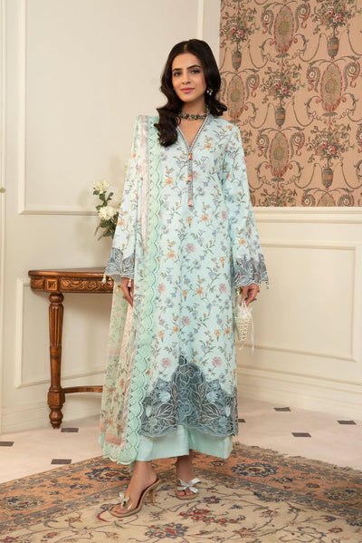 3 Piece Unstitched Embroidered Lawn Suit | MPT-2610