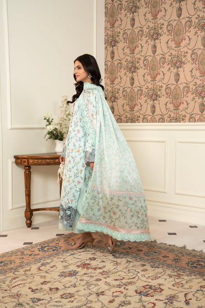 3 Piece Unstitched Embroidered Lawn Suit | MPT-2610