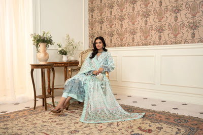 3 Piece Unstitched Embroidered Lawn Suit | MPT-2610
