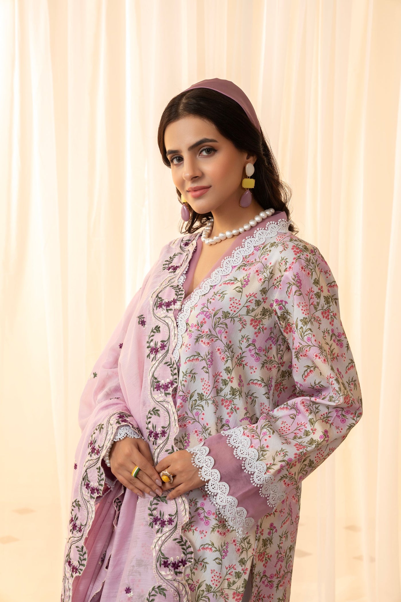3 Piece Unstitched Embroidered Lawn Suit | MPT-2618