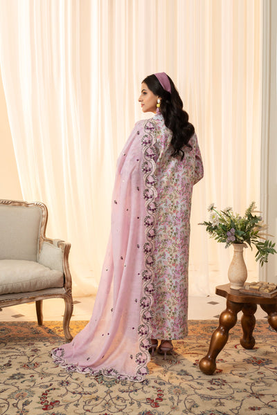 3 Piece Unstitched Embroidered Lawn Suit | MPT-2618