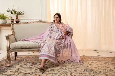 3 Piece Unstitched Embroidered Lawn Suit | MPT-2618