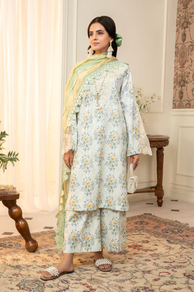 3 Piece Unstitched Embroidered Lawn Suit | MPT-2615