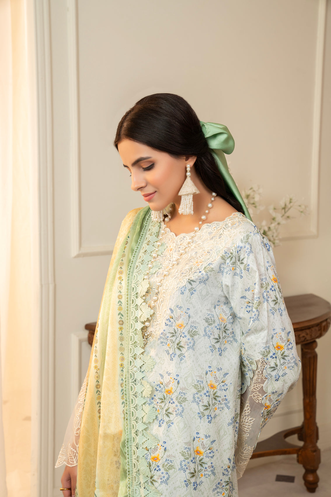 3 Piece Unstitched Embroidered Lawn Suit | MPT-2615