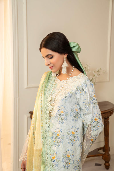 3 Piece Unstitched Embroidered Lawn Suit | MPT-2615