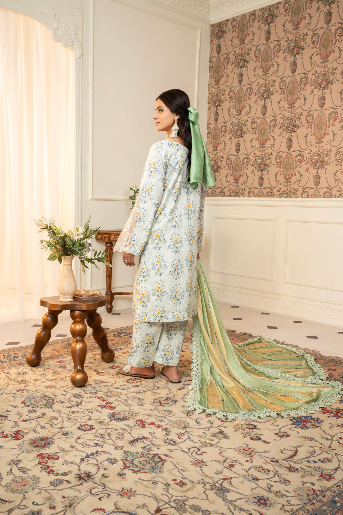 3 Piece Unstitched Embroidered Lawn Suit | MPT-2615