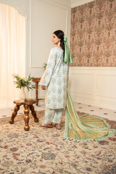 3 Piece Unstitched Embroidered Lawn Suit | MPT-2615