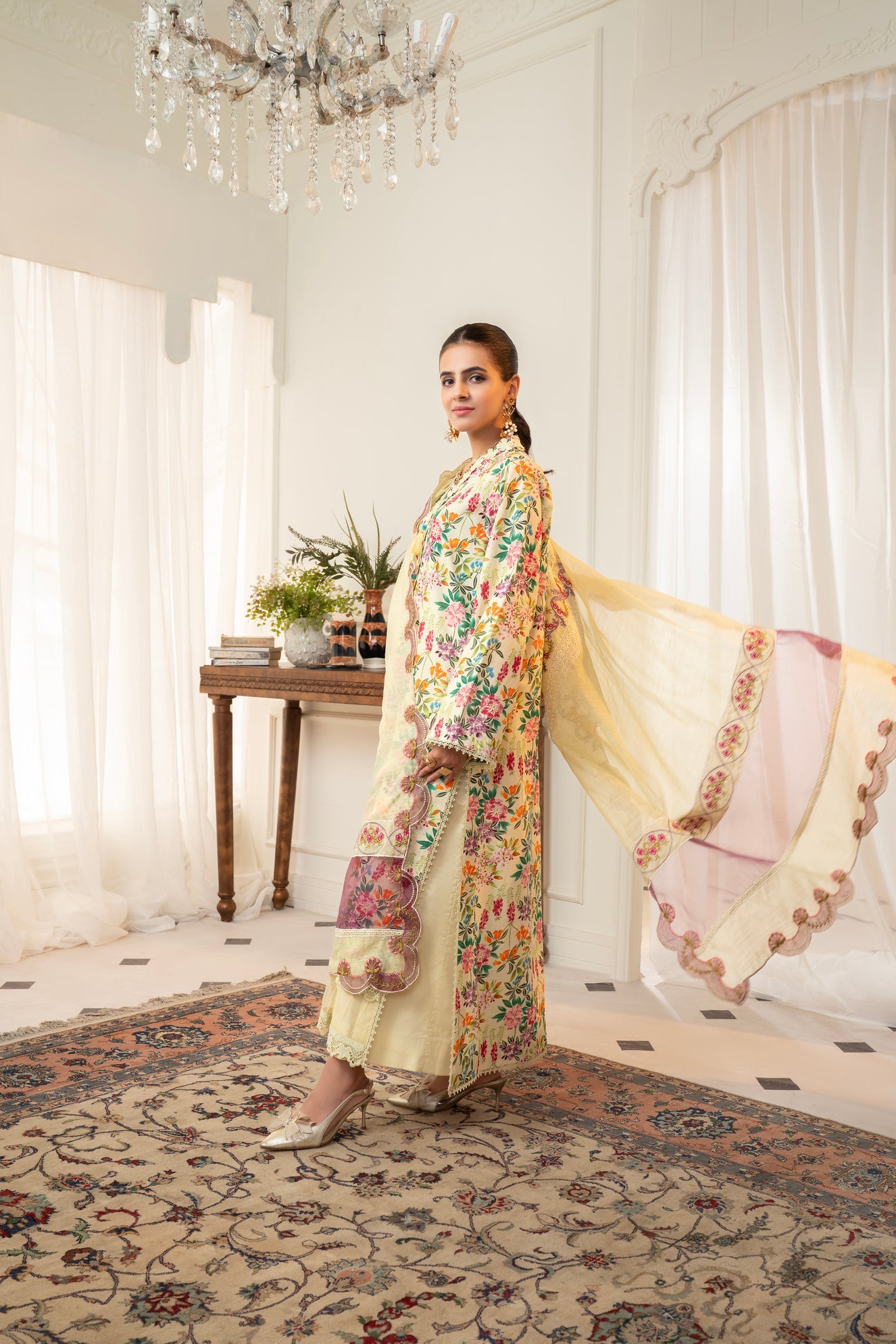3 Piece Unstitched Embroidered Lawn Suit | MPT-2613