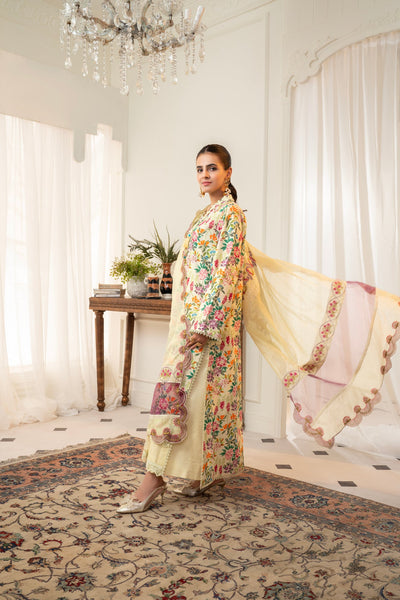3 Piece Unstitched Embroidered Lawn Suit | MPT-2613