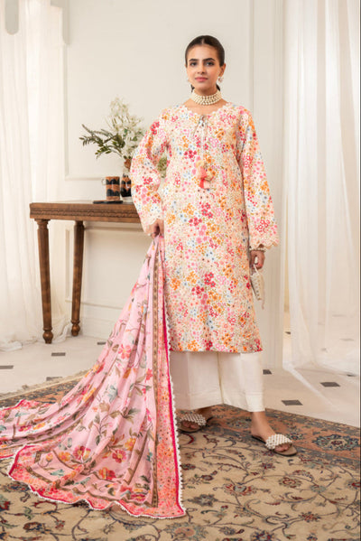 3 Piece Unstitched Embroidered Lawn Suit | MPT-2612