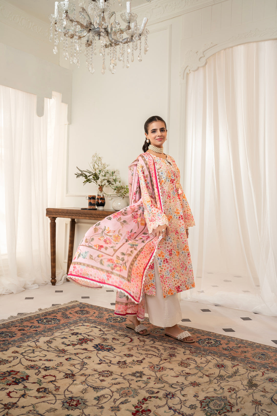 3 Piece Unstitched Embroidered Lawn Suit | MPT-2612
