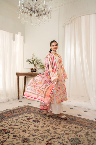 3 Piece Unstitched Embroidered Lawn Suit | MPT-2612