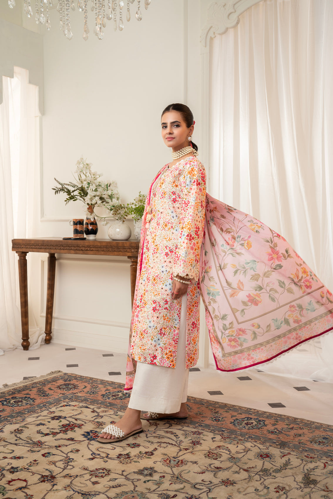 3 Piece Unstitched Embroidered Lawn Suit | MPT-2612