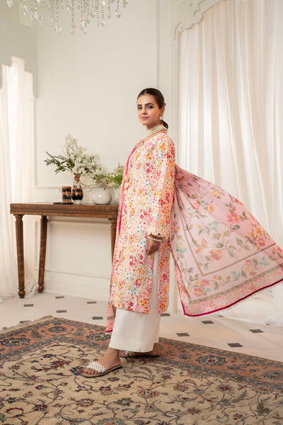 3 Piece Unstitched Embroidered Lawn Suit | MPT-2612