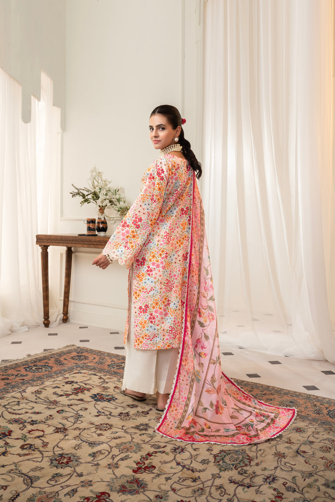 3 Piece Unstitched Embroidered Lawn Suit | MPT-2612