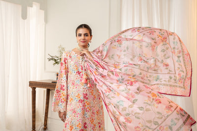 3 Piece Unstitched Embroidered Lawn Suit | MPT-2612