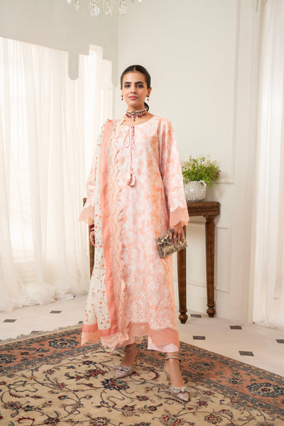 3 Piece Unstitched Embroidered Lawn Suit | MPT-2616