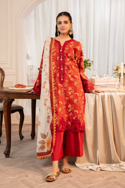 3 Piece Unstitched Embroidered Lawn Suit | MPT-2617
