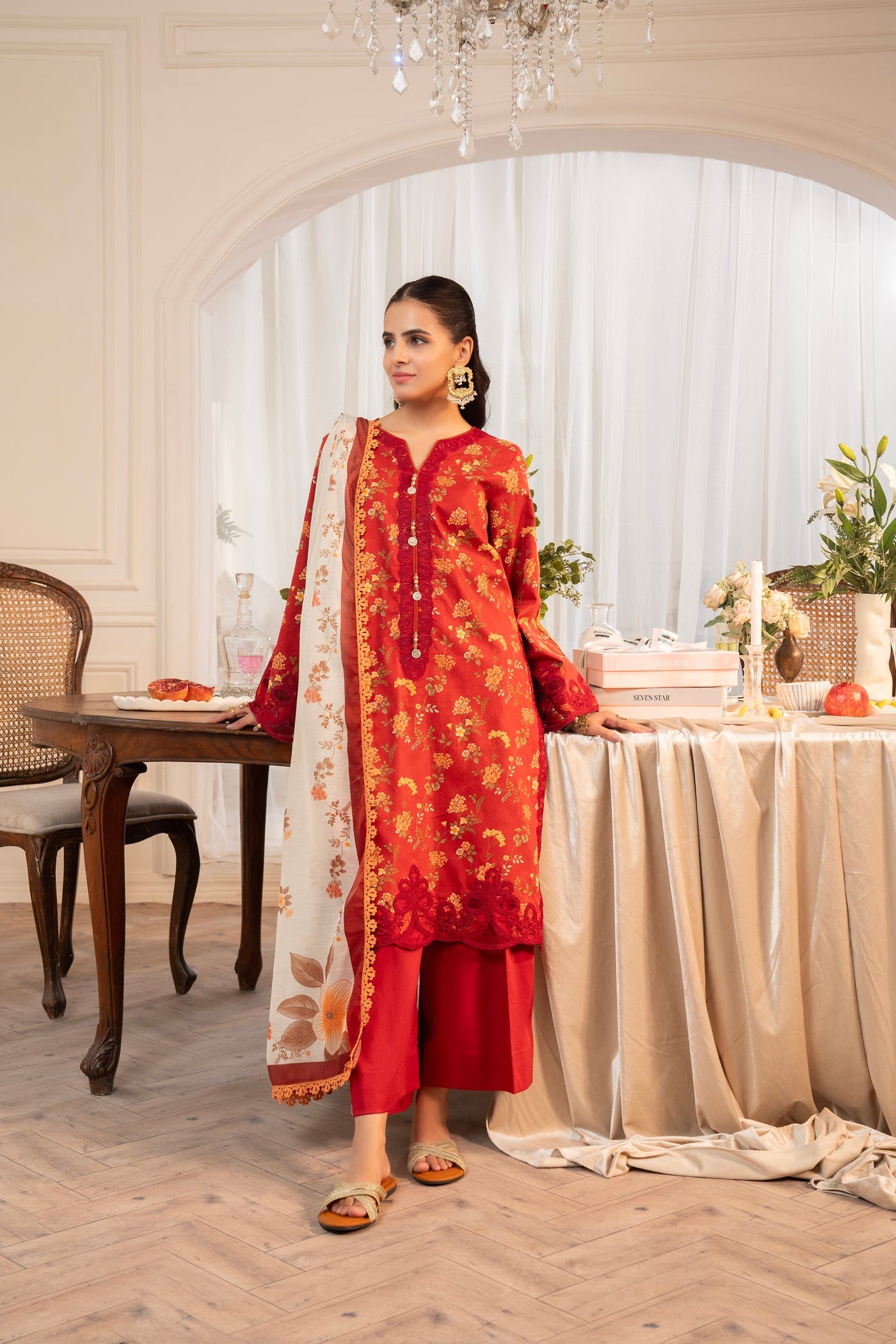 3 Piece Unstitched Embroidered Lawn Suit | MPT-2617