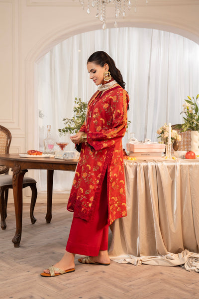 3 Piece Unstitched Embroidered Lawn Suit | MPT-2617