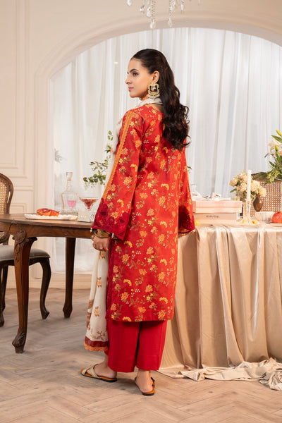 3 Piece Unstitched Embroidered Lawn Suit | MPT-2617