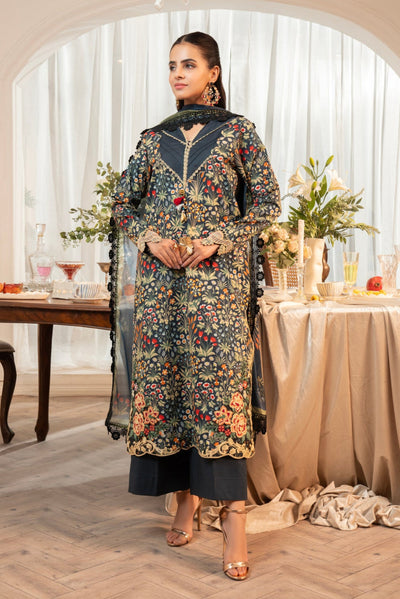 3 Piece Unstitched Embroidered Lawn Suit | MPT-2614