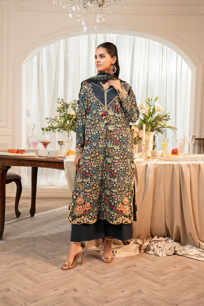 3 Piece Unstitched Embroidered Lawn Suit | MPT-2614