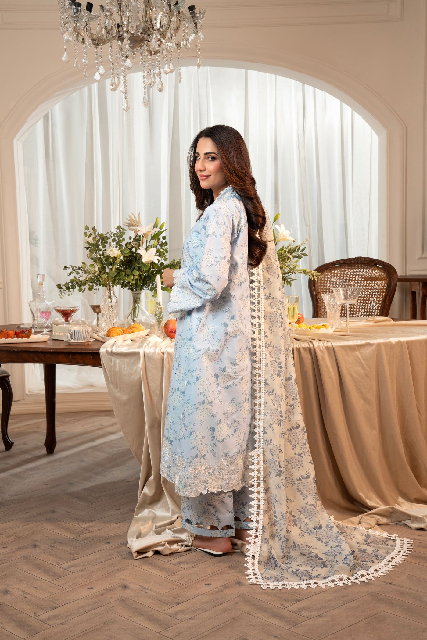 3 Piece Unstitched Embroidered Lawn Suit | MPT-2619
