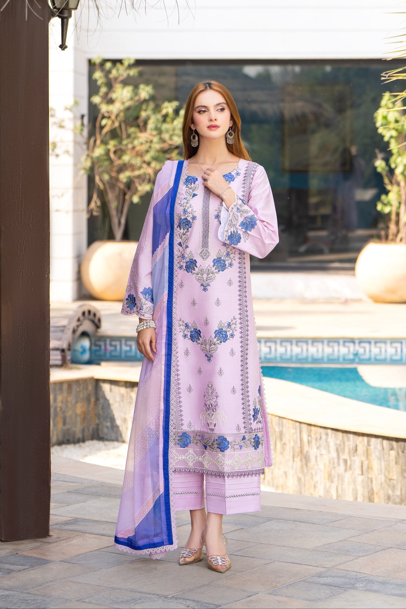 3 Piece Unstitched Luxury Embroidered | CLE-0209